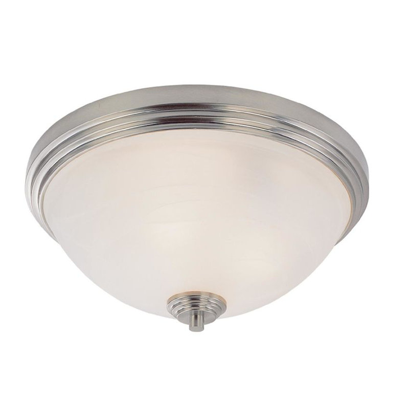 Fullwood Glass Flush Mount, 6.38" H x 12" W, Brushed Nickel