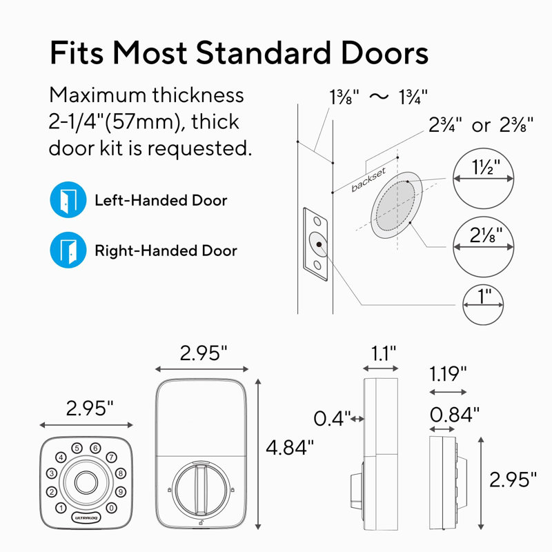 Ultraloq Black Bluetooth Keyless Entry Smart Door Lock