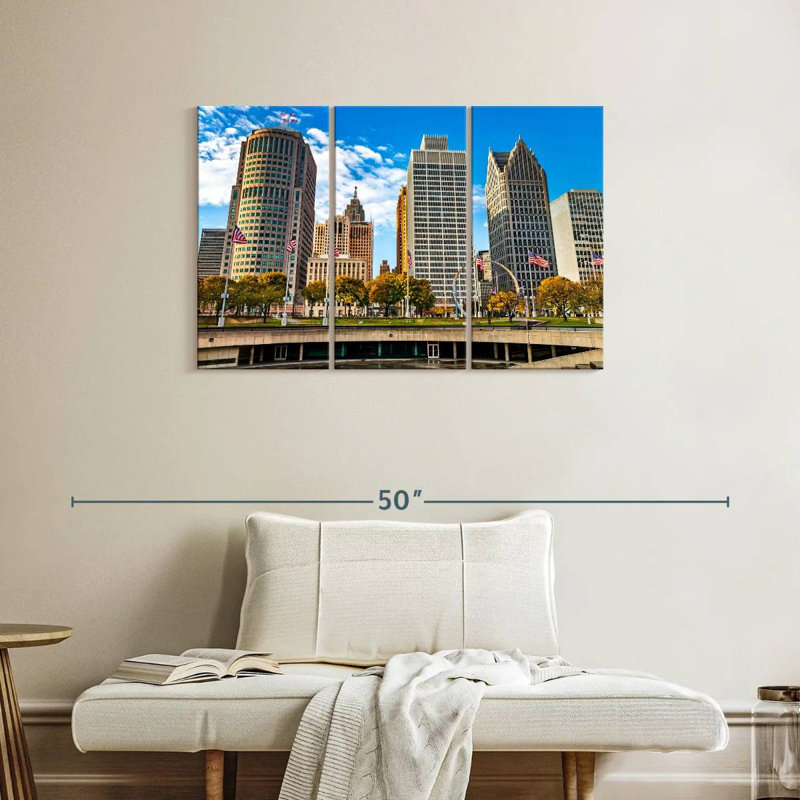 Sireci Downtown Detroit Buildings, 24" H x 38" W