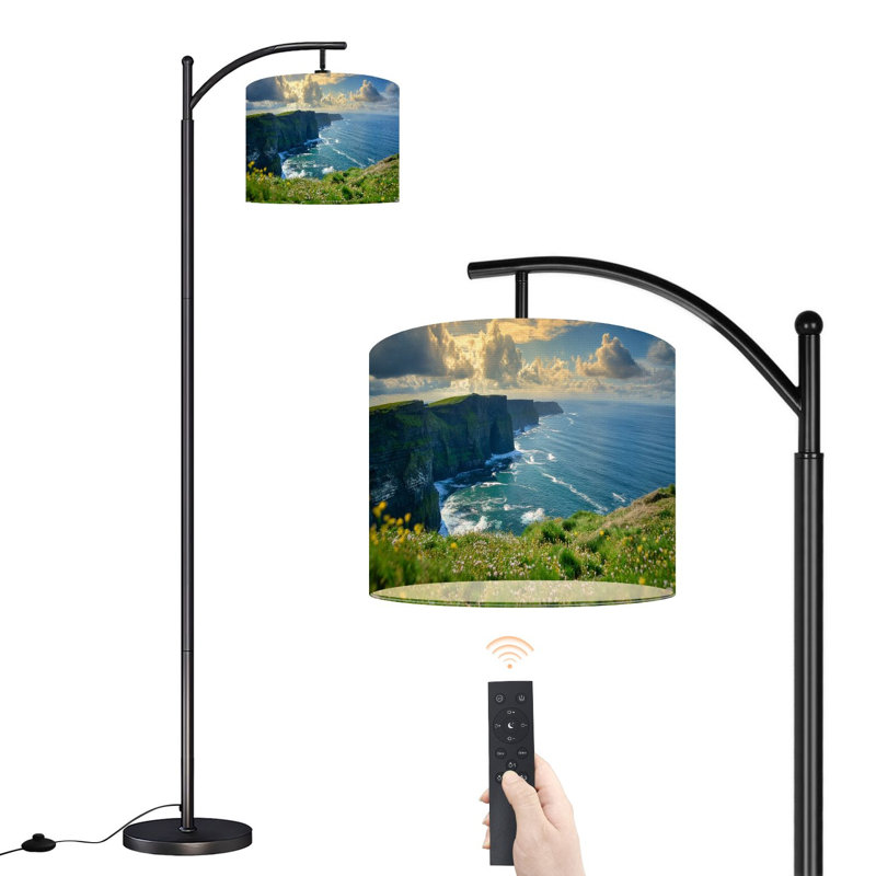 Lampe sur pied à arc avec abat-jour ajustable Magnifique Falaises Moher Ireland