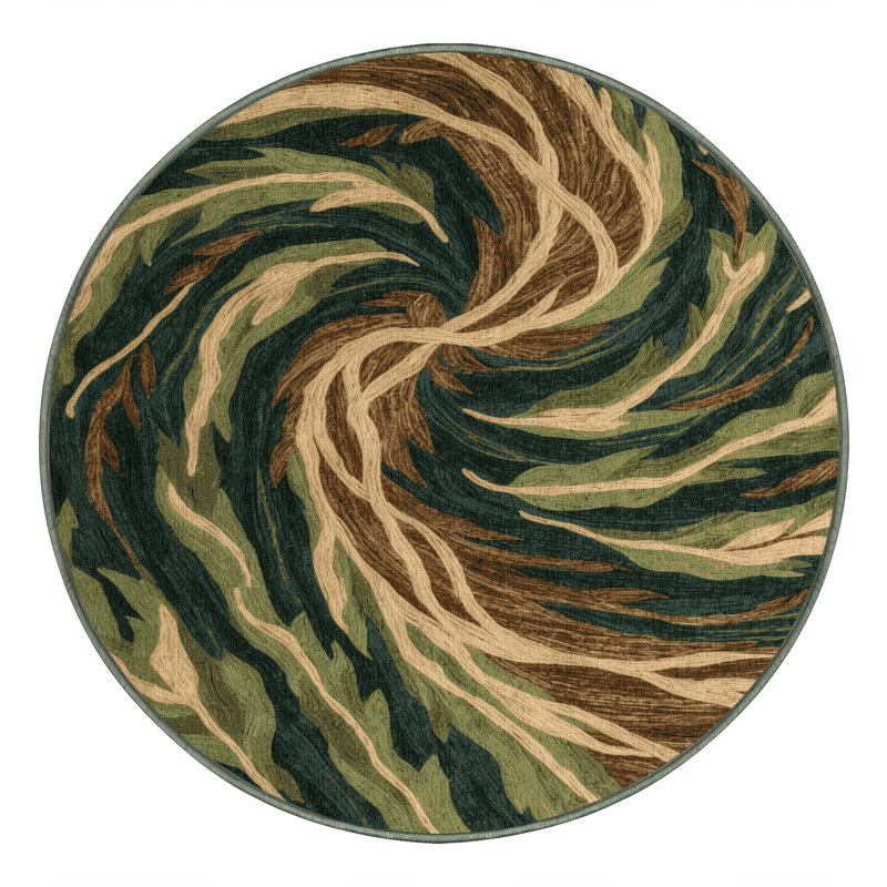 Tapis vert lavable à la machine, Rond 3 pi