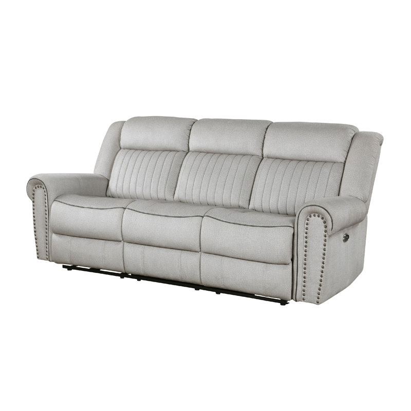 Canapé inclinable moderne et contemporain de 89 po Cappella - Canapé inclinable en microfibre, disponible en inclinaison électrique ou manuelle