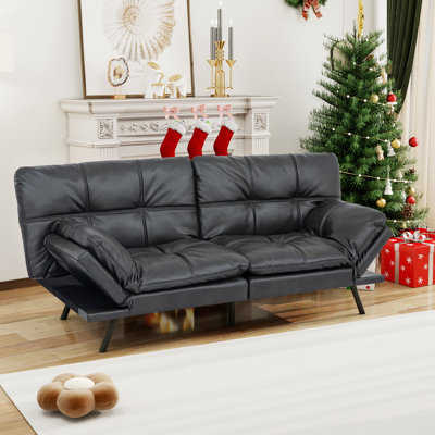 George Oliver & Unia !! Futon Sofa Bed with Adjustable Armrests & Backrests - 2.5" Plush Memory Foam, 15-Min Assembly, Compact Space Hero
