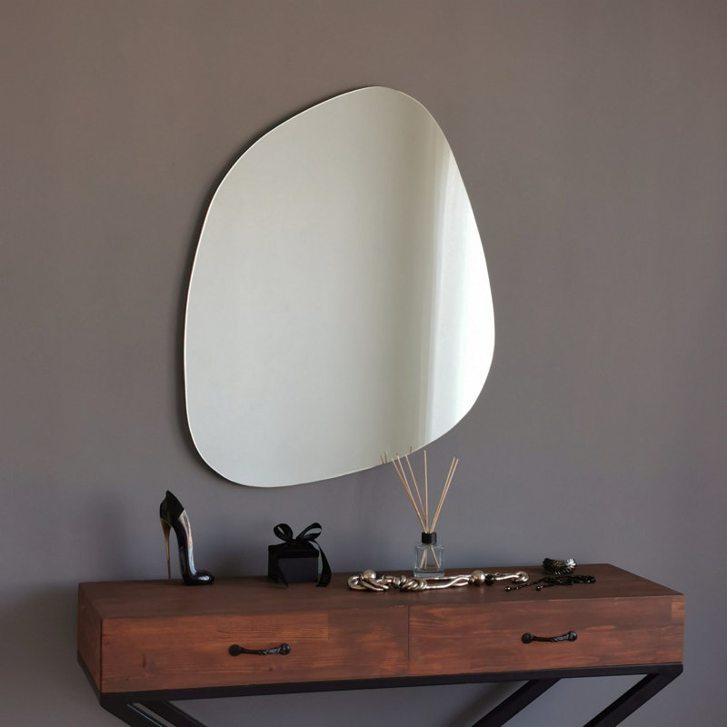 Dorcia Wood Flat Wall Mirror, 85cm H x 67cm W 