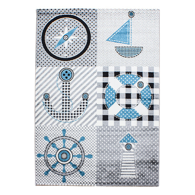 Orville Nautic Grey Rug, Rectangle 120 x 170cm