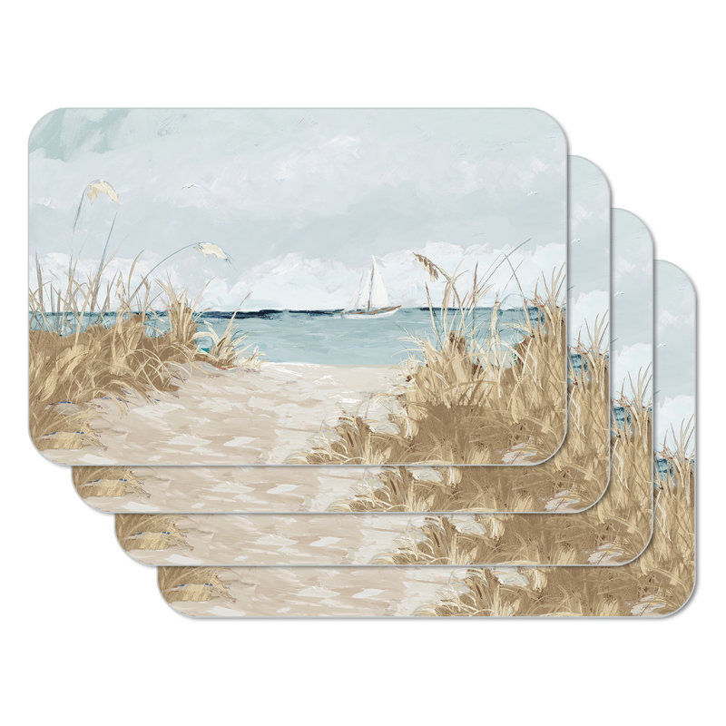 Napperons en plastique 4 pièces CounterArt Coastal Scenery