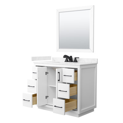 Icon 42" Freestanding Single Bathroom Vanity with Cultured Marble Top