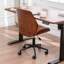 Chaise de bureau rembourrée en similicuir Bryonie-340057850