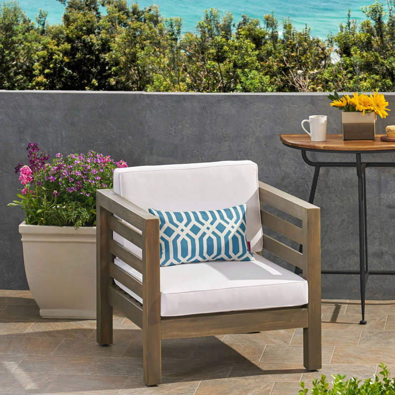 Club Chair, Gray, White