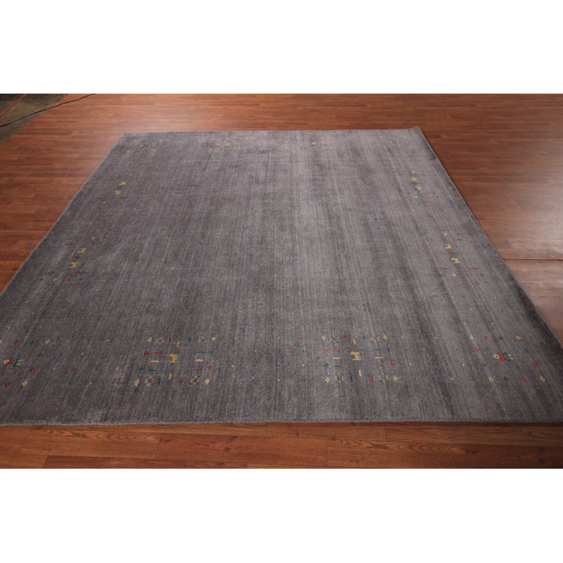 Tapis tribal gris Gabbeh 8 x 8