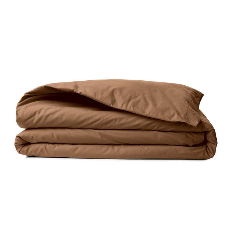 Soft 100% Cotton Ranforce Double Quilt Cover, Brown, 78.7 x 78.7 inches | 155 Thread Count, Button Closure | Machine Washable at 86°F | Elegant Bedding for Cozy Bedrooms, Durable and Comfortable Design