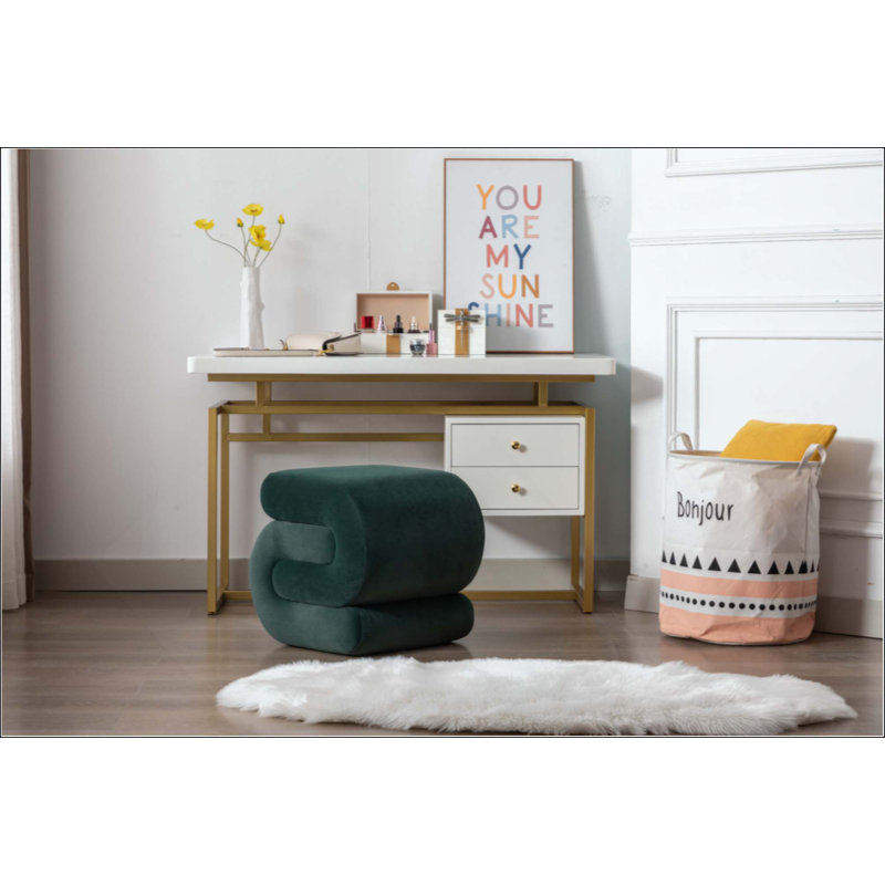 Repose-pieds en velours, Dark Green, Velvet