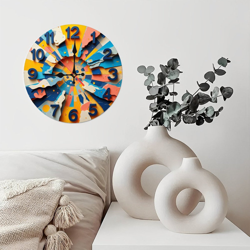 Horloge murale colorée et artistique pour la décoration intérieure