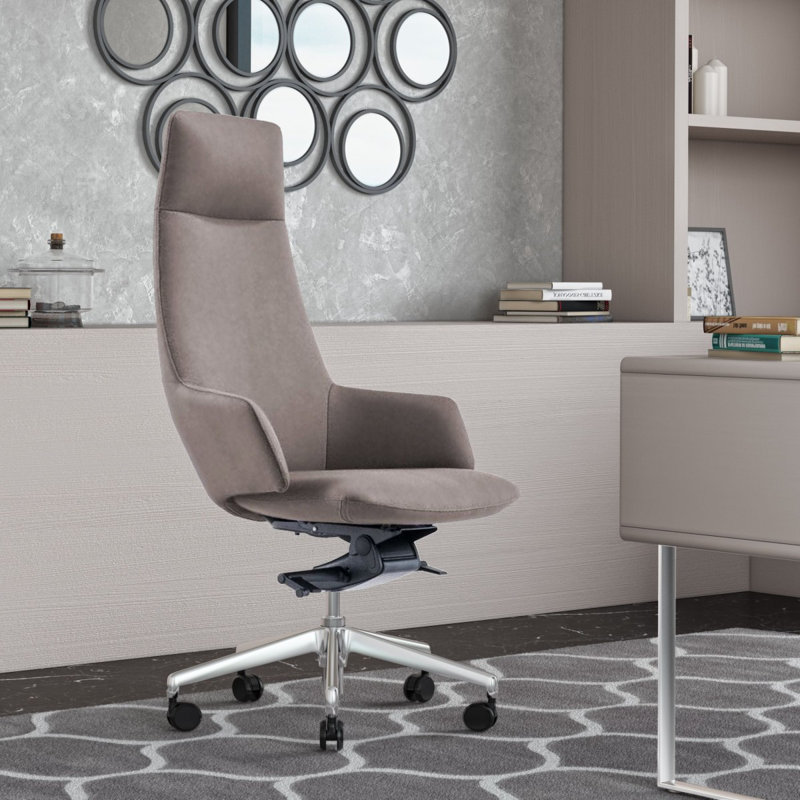 Fauteuil de direction en similicuir Jan, gris