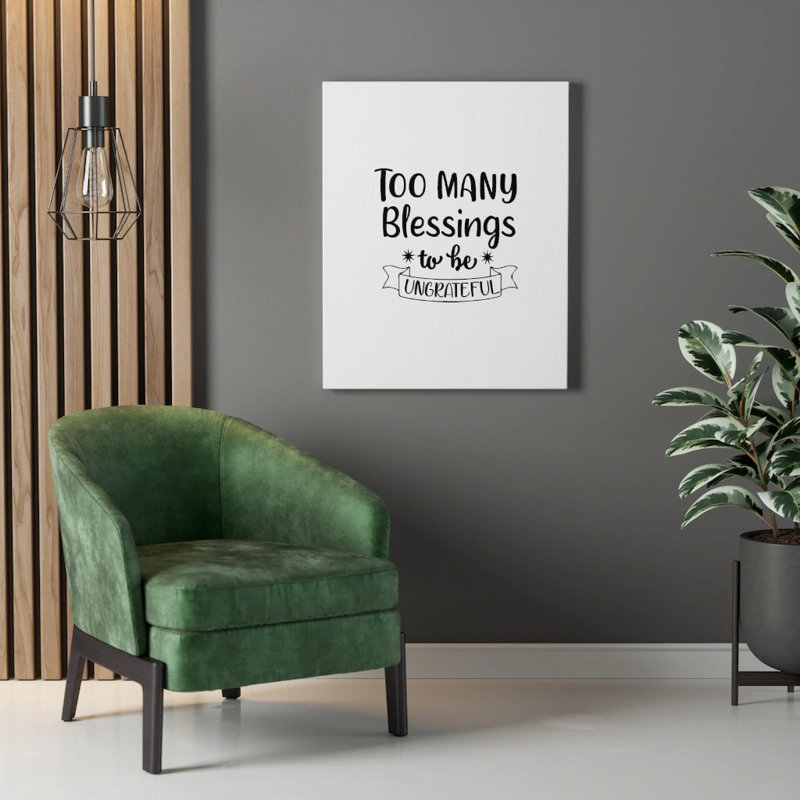 «Too Many Blessings», impression murale verset de la Bible prêt à être accroché, H 24 po x l 18 po