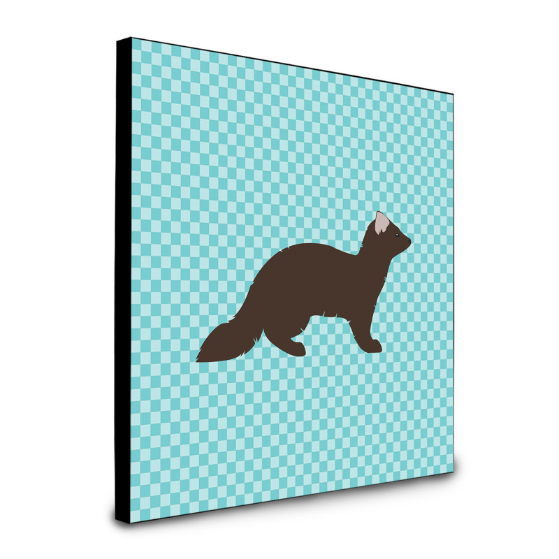« sable marten check », art encadré Pennsbury, bleu