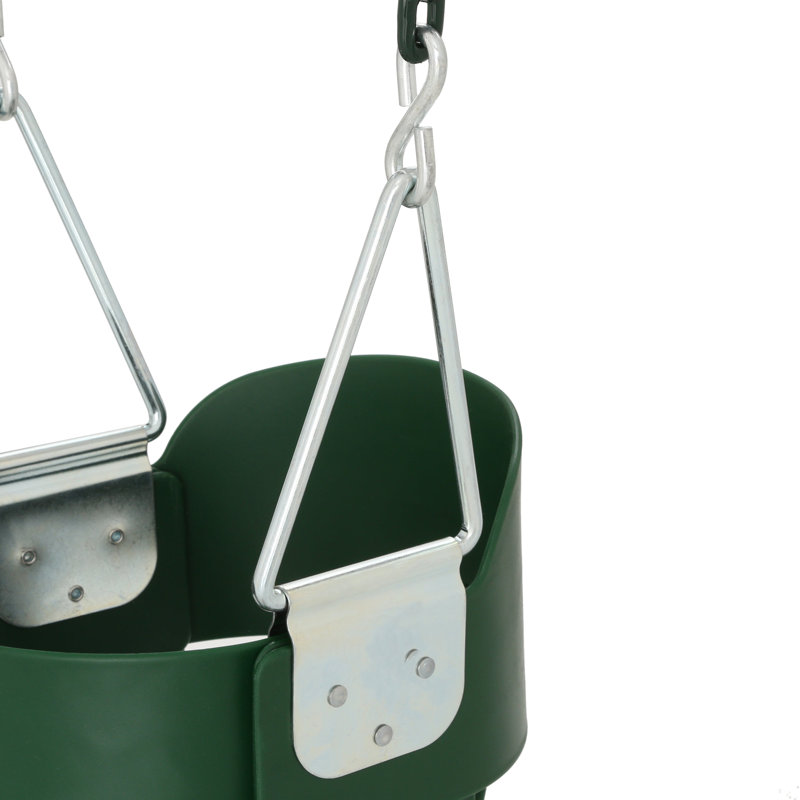 Plastic Bucket Swing with Chains, Green