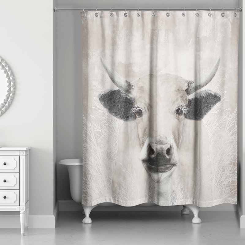Rideau de douche simple Tonal Cow