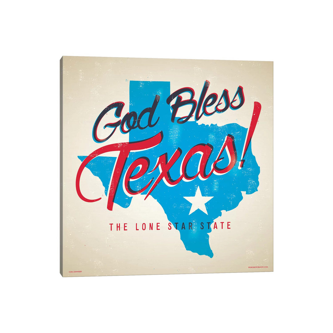 God Bless Texas by Jim Zahniser - Print on Canvas