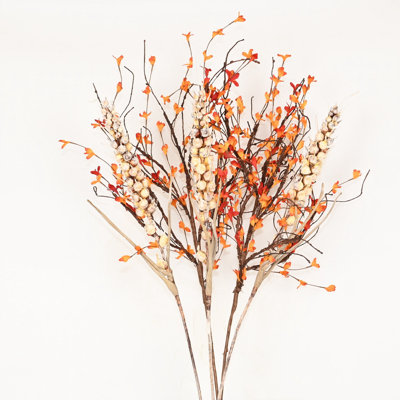 Arrangement floral de jets artificiels de 36 po pour remplissage de vase 36 po, branche de feuillage rustique longue tige pour centres de table de salle à manger, décoration de fête de l'Action de grâce pour la récolte