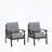 Set of 2 Modern Metal Armchairs with Gray Cushions (Khaki Frame)-2136517109-2136517110