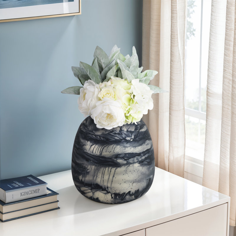 Annecy Handmade Glass Table Vase, Overall height - 13''