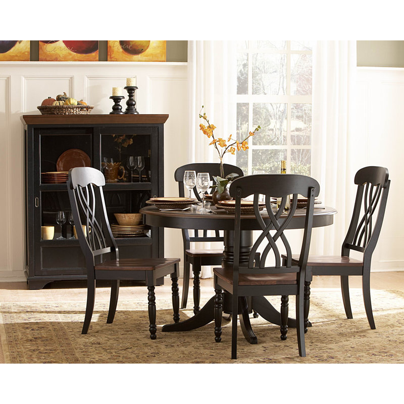Cross Back Side Chair, Antique Black