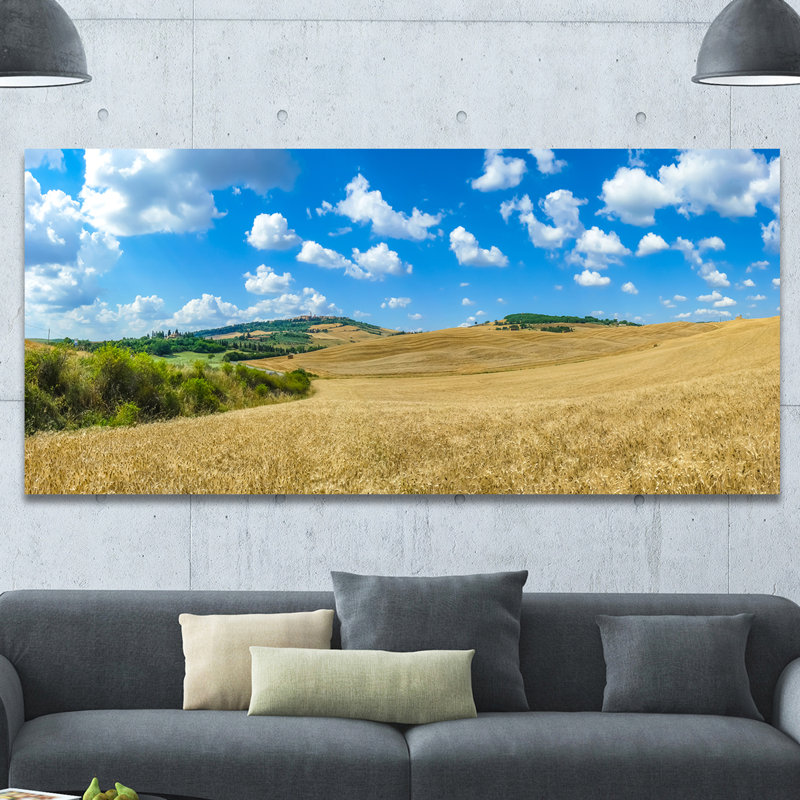 « town of pienza val dorcia italie », photographie sur toile, H 28 po x l 60 po x P 1,5 po, Toile tendue