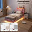 Lit de rangement rembourré avec station de charge et lumières DEL Komor-1189123595-1193643428