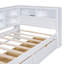 Lit de jour en bois simple avec 2 tiroirs, lit de jour avec tablette de rangement et ports de chargement USB, blanc