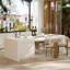 Grande table de bar / salle à manger de 110 po de large avec armoire de rangement, blanc