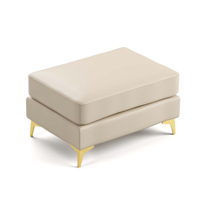 Modular Chesterfield Ottoman with Tufted Faux Leather and Metal Legs for Flexible Living Room Seating.