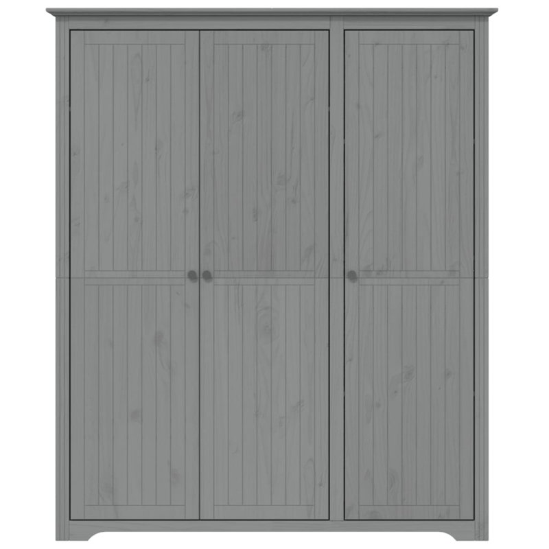 Douberly Wardrobe "BODO" 146x53,5x173 cm Solid Wood Pine, Grey