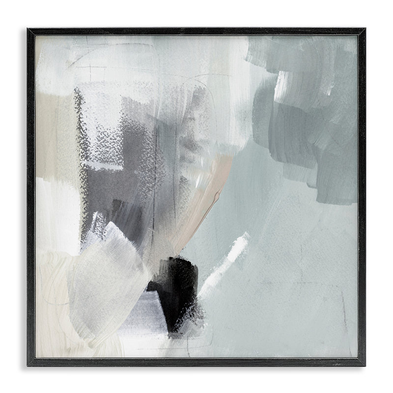 «Quiet In Grays», estampe numérique encadrée par Lanie Loreth, H 17 po x l 17 po, Giclée encadrée noir minuit