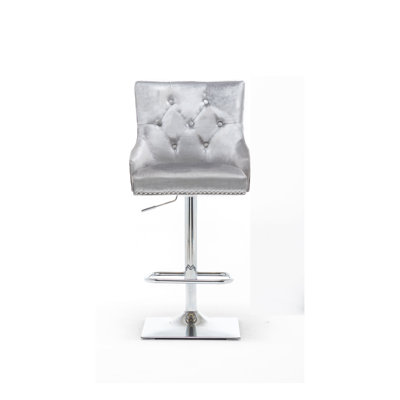 Portland Swivel Upholstered Adjustable Height Counter Stool with Metal Frame