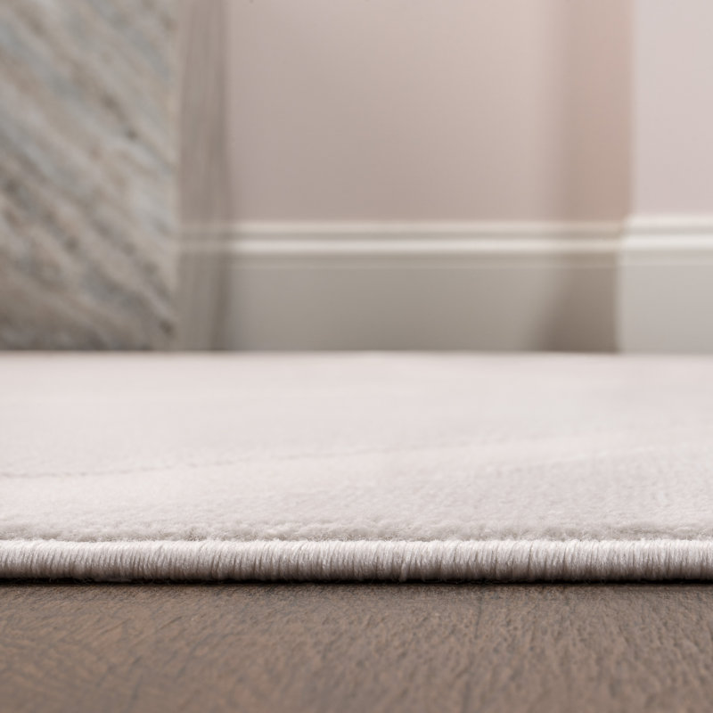 Tapis blanc / crème Banesa Mid-Century scandinave, Rectangle 3 pi 11 po x 6 pi