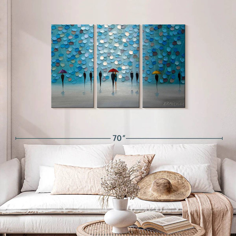 3 Tiny Umbrellas, 28" H x 45" W