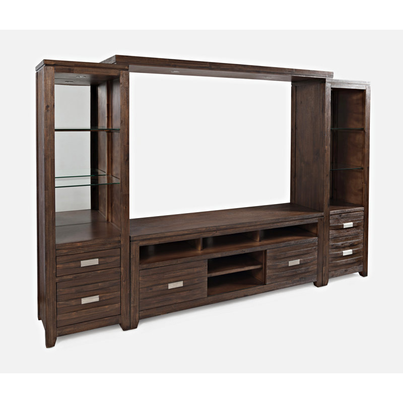 Cathye Unfinished Entertainment Center for TVs up to 70", Brown