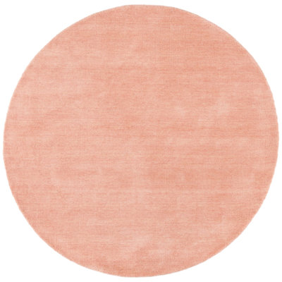 Ewen Hand Loomed Wool/Cotton Solid Color Rug in Light Pink