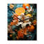 Horloge murale orange et tropicale I - Collages abstraits-99630686