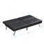 Structure en bois, pieds en acier inoxydable, futon, canapé en PVC noir