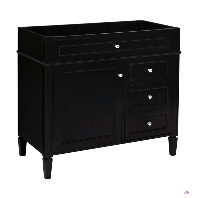 Meuble-lavabo de 36 po sans lavabo supérieur, armoire de rangement moderne avec 2 tiroirs et un tiroir basculant, structure en bois massif