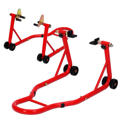Heavy-Duty 900 lbs Motorcycle Stand Combo – Global Front & Rear Adjustable Wheel Lift for Maintenance & Repairs – Compatible with Melody, MotoPro, SwiftRider, SpeedStar, AutoLux, Dirt & Sport Bikes