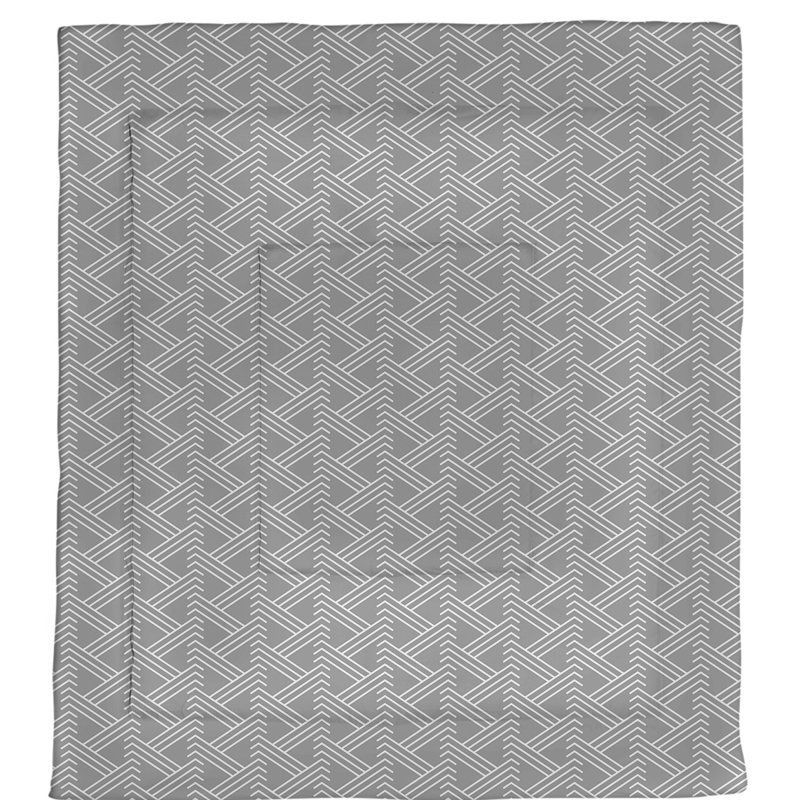 Jordao Polyester Geometric Shapes Comforter, Twin Comforter, Gray/White
