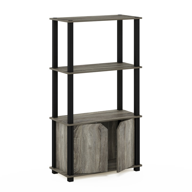 Dontaz 109.5cm H x 59.9cm W Etagere Bookcase, French Oak Grey/Black