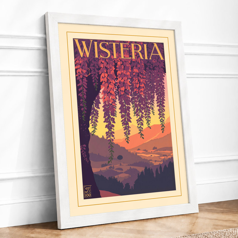 Wisteria Valley Art Deco - Print, A1 - 84.1 x 59.4 cm, White