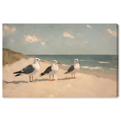«Seagulls at the Beach I», art côtier par Art Remedy