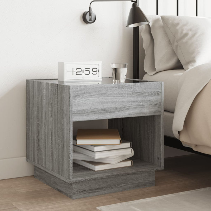 Creaghan 50cm W Bedside Table, Grey Sonoma
