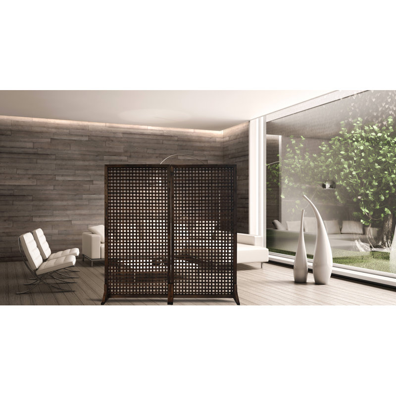 183cm W x 183cm H Solid Wood Single Panel Room Divider, Grey
