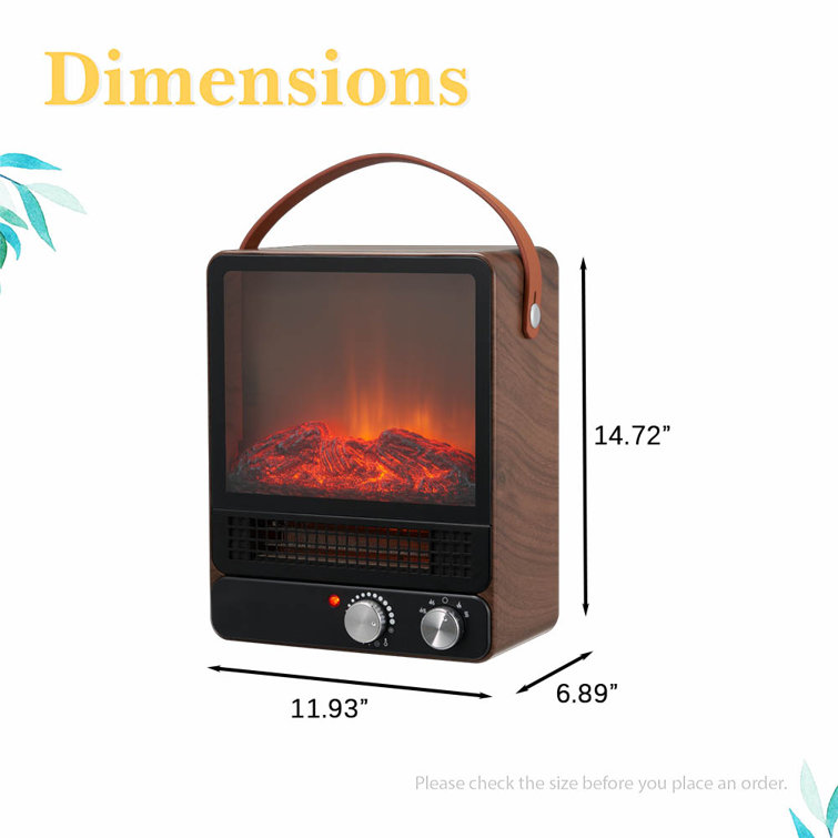 VIVOHOME 750W/1500W 14.6 Inch Mini Portable Electric Fireplace with 3D  Realistic Flame Effect, Tip-Over and Overheating Protection 